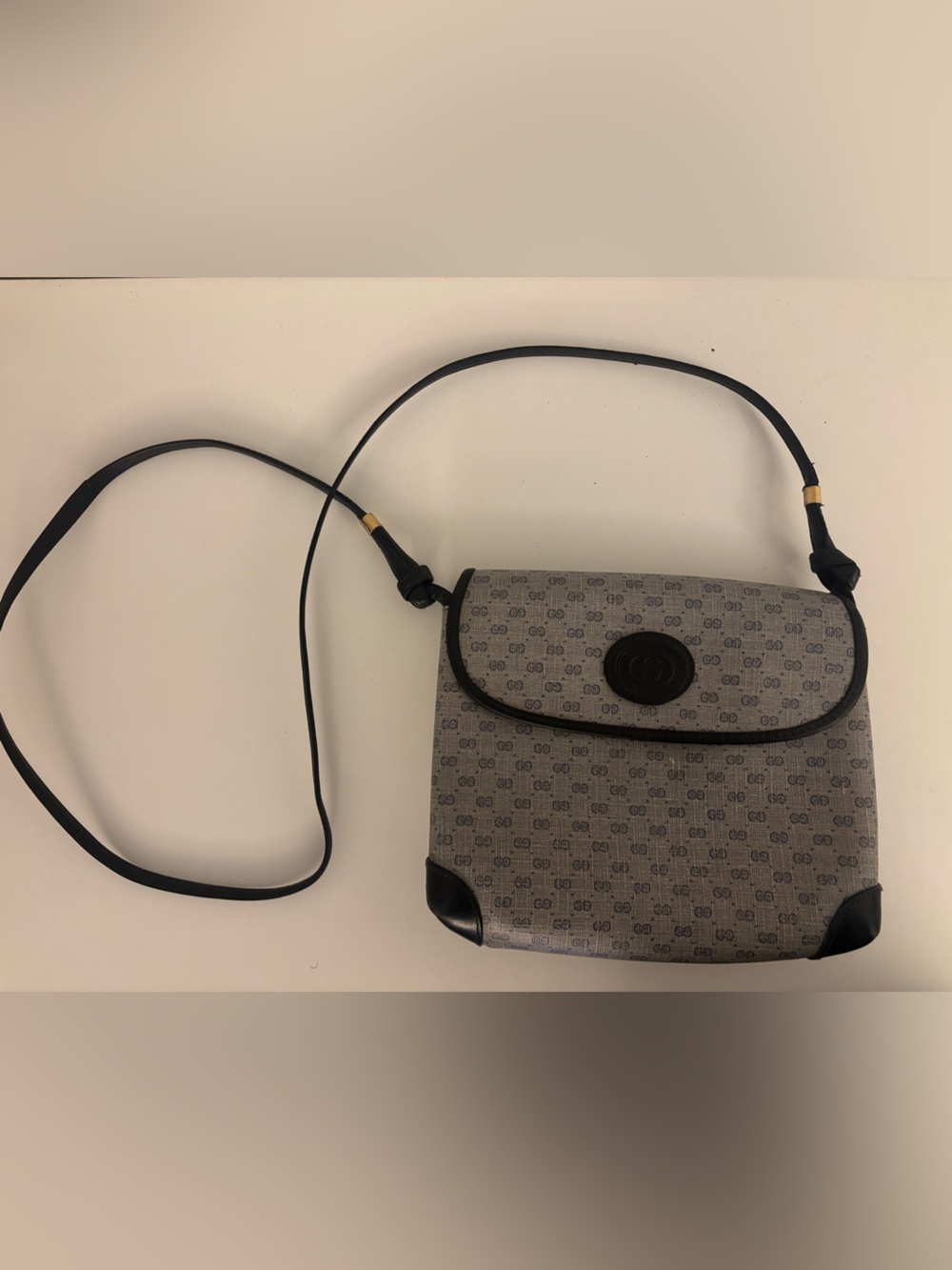 Gucci GG Monogram Crossbody Bag in Gray and Black
